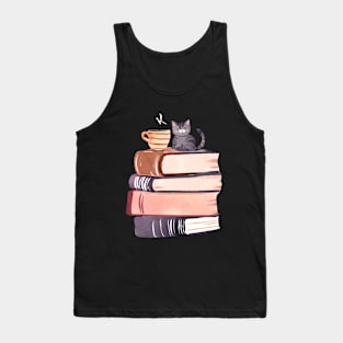 Books and Coffee and Cats Tank Top